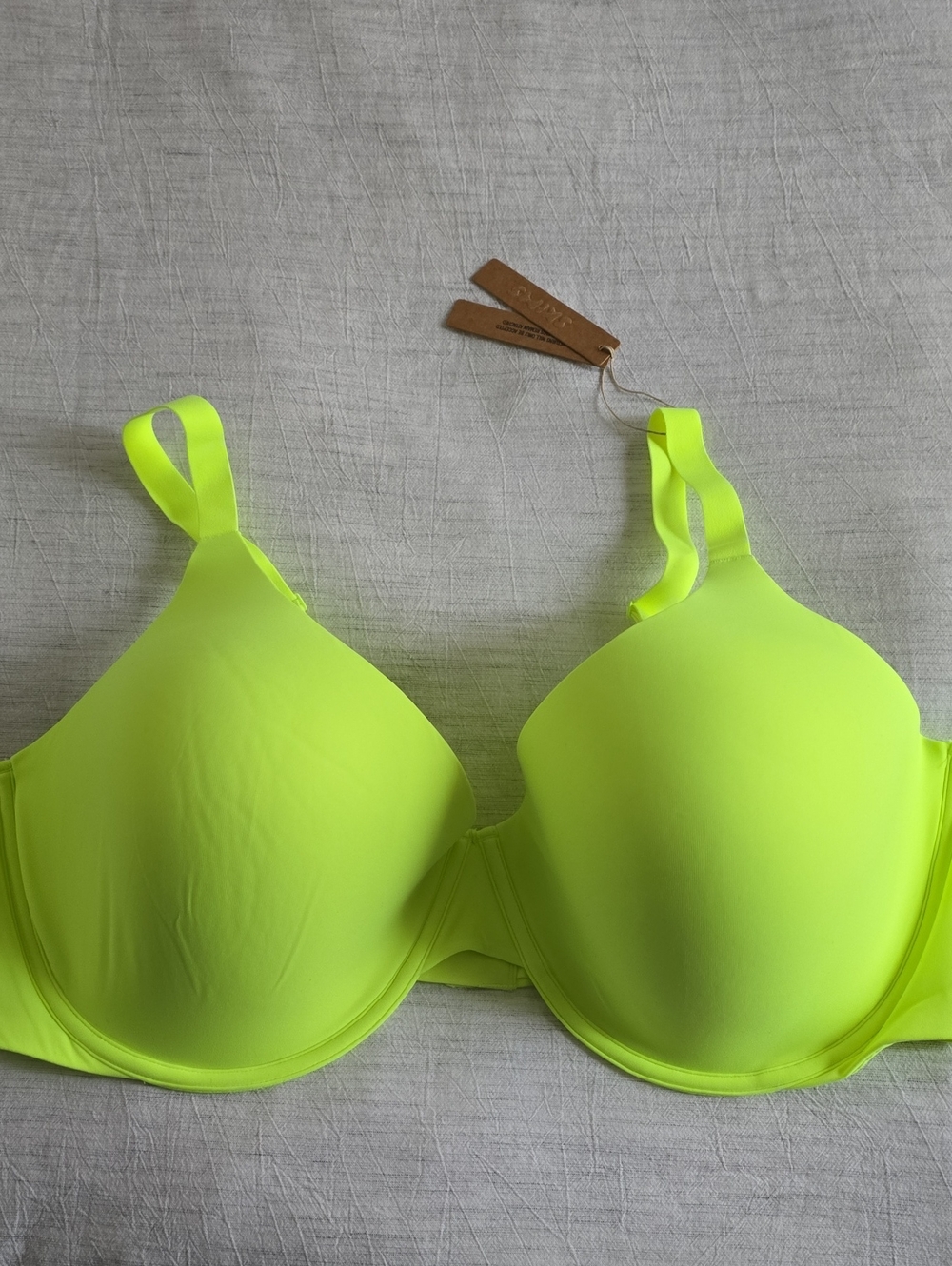 SKIMS Fits Everbody Scoop Plunge Bra Size:46F (46DDD) Green Highlighter